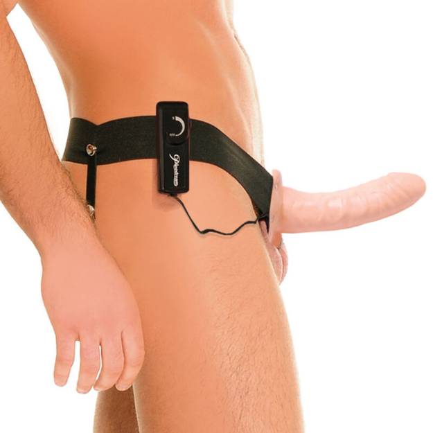 FETISH HOLLOW VIBRATOR HARNESS PER LUI E LEI NATURALE 14CM