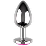 COQUETTE PLUG ANAL DE METAL TALLA L CRISTAL PINK 4 X 9CM