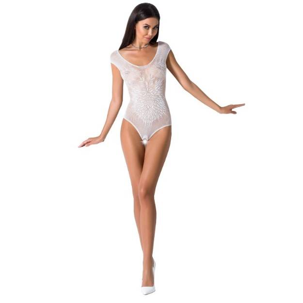 PASSION WOMAN BS064 BODYSTOCKING BIANCO TAGLIA UNICA