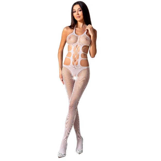 BODYSTOCKING PASSION WOMAN BS084 - TAGLIA UNICA BIANCO