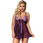 BABYDOLL SUBBLIME CON FIOCCO E DETTAGLI LUCIDI VIOLA L / XL