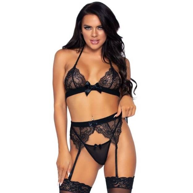 LEG AVENUE SET TOP TRE PEZZI, CINTURA LEG AVENUE E PERIZOMA M