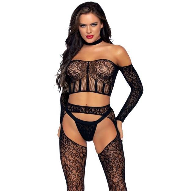 LEG AVENUE SET TRE PEZZI TAGLIA UNICA