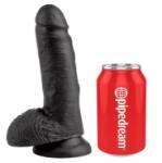 KING COCK 7" PENE REALISTICO NEGRO 17.8CM