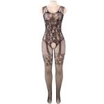 QUEEN LINGERIE APERTO BODYSTOCK CROTHLESS FLOWER LACES SL