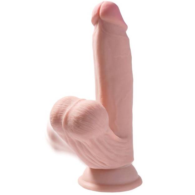 KING COCK PLUS 3D COCK SWINGING BALLS 15,2 CM - PELLE CHIARA