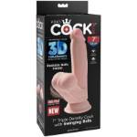 KING COCK PLUS 3D COCK SWINGING BALLS 15,2 CM - PELLE CHIARA