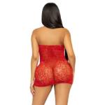 LEG AVENUE MINI VESTITO CON STRASS E STRASS TAGLIA UNICA - ROSSO