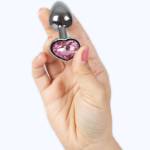 SECRET PLAY - BUTT PLUG IN METALLO CUORE FUCSIA MISURA PICCOLA 7 CM