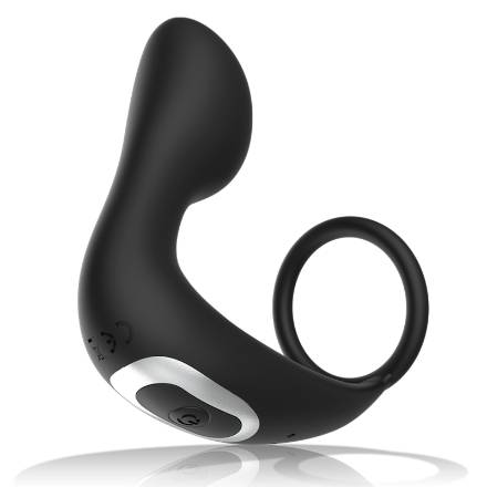 BLACK&SILVER - ANAL MASSAGER REMOTE CONTROL SILICONE RECHARGEABLE BLACK