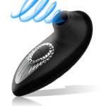 BLACK&SILVER - DRAKE DELUXE SUCKING VIBE SILICONE RECHARGEABLE BLACK