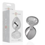 INTENSE - PLUG ANALE IN METALLO ALLUMINIO CON VETRO ARGENTO TAGLIA L