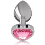 INTENSE - PLUG ANALE METALLO ALLUMINIO CUORE N ROSA TAGLIA M