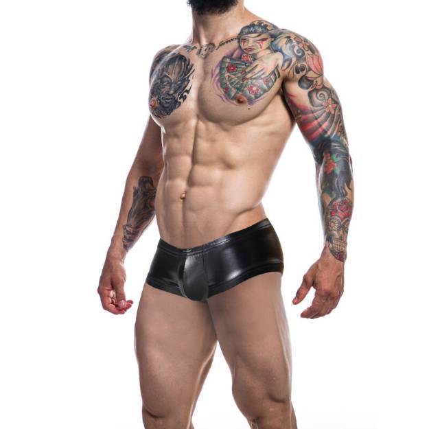 CUT4MEN - BOOTY SHORTS IN PELLE NERA S