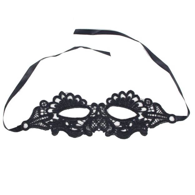 QUEEN LINGERIE INCANTEVOLE MASCHERA PER OCCHI IN PIZZO NERO TAGLIA UNICA