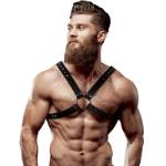 FETISH SUBMISSIVE ATTITUDE - ECO LEATHER CROSSED CHEST STRAP HARNESS MEN