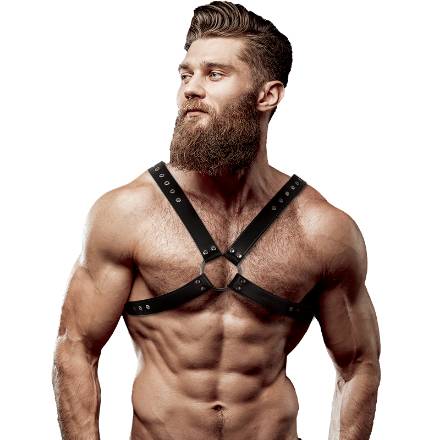 FETISH SUBMISSIVE ATTITUDE - ECO LEATHER CROSSED CHEST STRAP HARNESS MEN