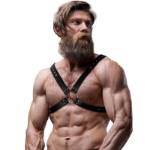 FETISH SUBMISSIVE ATTITUDE - ECO LEATHER CROSSED CHEST STRAP HARNESS MEN