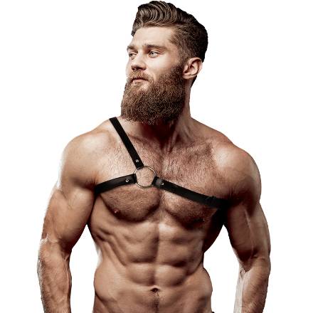 FETISH SUBMISSIVE ATTITUDE - ECO LEATHER CROSSED SHOULDER STRAP HARNESS MEN