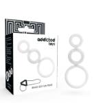 ADDICTED TOYS SET  ANILLOS PENE Y TESTICULOS CLEAR