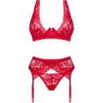 OBSESSIVE - SET TRE PEZZI LACELOVE ROSSO XS/S