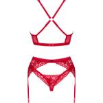 OBSESSIVE - SET TRE PEZZI LACELOVE ROSSO XS/S