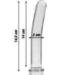 NEBULA SERIES BY IBIZA™ - MODELLO 8 DILDO IN VETRO BOROSILICATO 14,5 X 2 CM TRASPARENTE