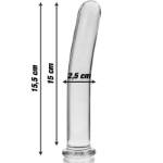 NEBULA SERIES BY IBIZA™ - MODELLO 9 DILDO IN VETRO BOROSILICATO 15,5 X 2,5 CM TRASPARENTE