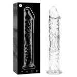 NEBULA SERIES BY IBIZA™ - MODELLO 12 DILDO IN VETRO BOROSILICATO 17 X 3,5 CM TRASPARENTE