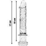 NEBULA SERIES BY IBIZA™ - MODELLO 12 DILDO IN VETRO BOROSILICATO 17 X 3,5 CM TRASPARENTE