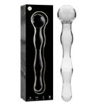 NEBULA SERIES BY IBIZA™ - MODELLO 13 DILDO IN VETRO BOROSILICATO 18 X 3,5 CM TRASPARENTE