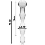 NEBULA SERIES BY IBIZA™ - MODELLO 13 DILDO IN VETRO BOROSILICATO 18 X 3,5 CM TRASPARENTE