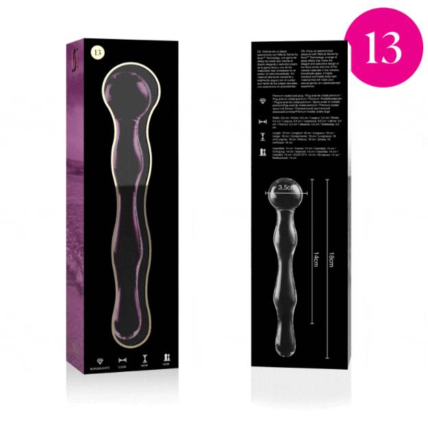 NEBULA SERIES BY IBIZA™ - MODELLO 13 DILDO IN VETRO BOROSILICATO 18 X 3,5 CM ROSA