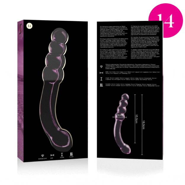 NEBULA SERIES BY IBIZA™ - MODELLO 14 DILDO IN VETRO BOROSILICATO 18,5 X 3 CM ROSA