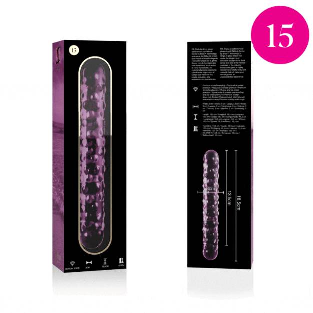 NEBULA SERIES BY IBIZA™ - MODELLO 15 DILDO IN VETRO BOROSILICATO 18,5 X 3 CM ROSA