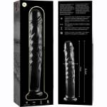 NEBULA SERIES BY IBIZA™ - MODELLO 16 DILDO IN VETRO BOROSILICATO 18,5 X 3 CM TRASPARENTE