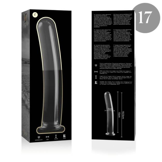 NEBULA SERIES BY IBIZA™ - MODELLO 17 DILDO IN VETRO BOROSILICATO 18,5 X 3 CM TRASPARENTE