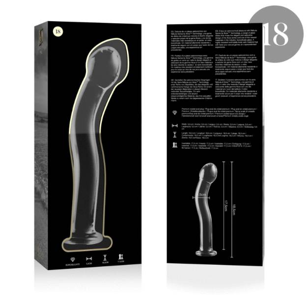 NEBULA SERIES BY IBIZA™ - MODELLO 18 DILDO IN VETRO BOROSILICATO 18,5 X 3,5 CM TRASPARENTE