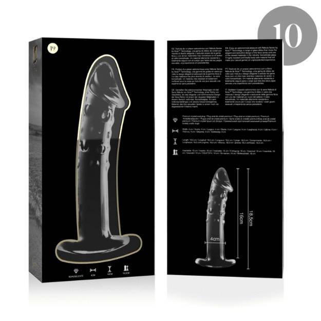 NEBULA SERIES BY IBIZA™ - MODELLO 19 DILDO IN VETRO BOROSILICATO 18,5 X 4 CM TRASPARENTE