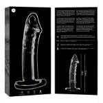 NEBULA SERIES BY IBIZA™ - MODELLO 19 DILDO IN VETRO BOROSILICATO 18,5 X 4 CM TRASPARENTE