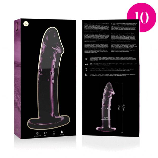 NEBULA SERIES BY IBIZA™ - MODELLO 19 DILDO IN VETRO BOROSILICATO 18,5 X 4 CM ROSA