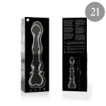 NEBULA SERIES BY IBIZA™ - MODELLO 21 DILDO IN VETRO BOROSILICATO 20,5 X 3,5 CM TRASPARENTE