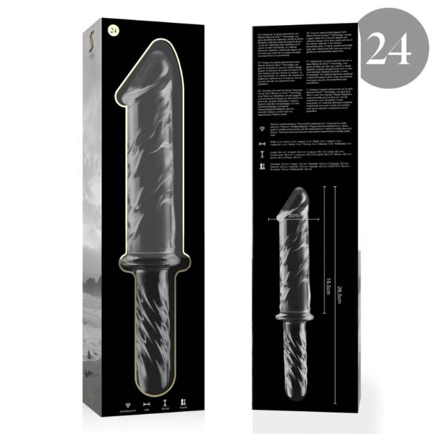 NEBULA SERIES BY IBIZA™ - MODELLO 24 DILDO IN VETRO BOROSILICATO 28,5 X 5 CM TRASPARENTE