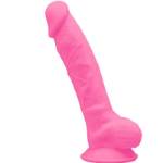 SILEXD - MODELLO 1 PENE REALISTICO IN SILICONE PREMIUM SILEXPAN ROSA FLUORESCENTE 17,5 CM