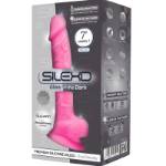 SILEXD - MODELLO 1 PENE REALISTICO IN SILICONE PREMIUM SILEXPAN ROSA FLUORESCENTE 17,5 CM