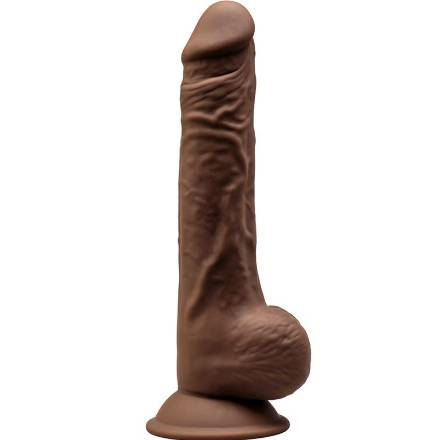 SILEXD - MODELLO 1 PENE REALISTICO PREMIUM SILEXPAN SILICONE MARRONE 24 CM