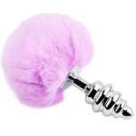 ALIVE - PLUG PIACERE ANALE SPIRALE METALLO FLUFFY VIOLA TAGLIA S