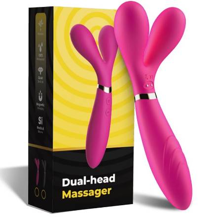 ARMONY - Y-WAND MASAJEADOR & VIBRADOR CABEZA DOBLE FUCSIA