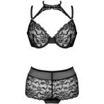 LIVCO CORSETTI FASHION - LINERA FOR THE SENSES COLLEZIONE BRA + PANTY NERO L/XL