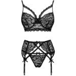 LIVCO CORSETTI FASHION - MORIDAM LC 90552 REGGISENO + REGGISENO + SLIP NEGRO L/XL